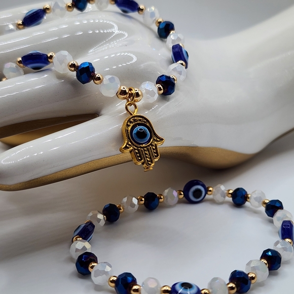 🆕️2pc Hamsa & Evil Eye Bracelete Set - Picture 8 of 13